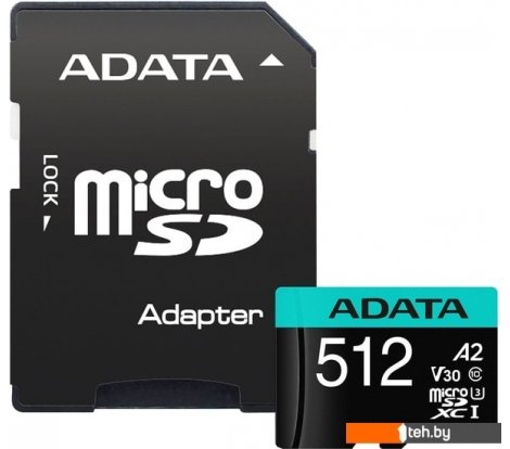  - Карты памяти ADATA Premier Pro AUSDX512GUI3V30SA2-RA1 microSDXC 512GB (с адаптером) - Premier Pro AUSDX512GUI3V30SA2-RA1 microSDXC 512GB (с адаптером)