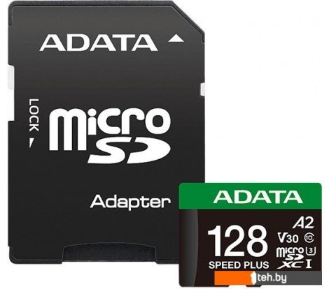  - Карты памяти ADATA SPEED PLUS microSDXC 128GB UD128GUI3V30A2SP-RA1 (с адаптером) - SPEED PLUS microSDXC 128GB UD128GUI3V30A2SP-RA1 (с адаптером)