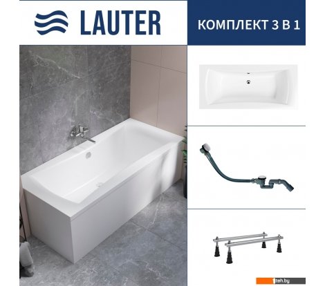  - Ванны Lauter Belgravia 180x80 21110180 (с ножками и сифоном 21Y32002 белый) - Belgravia 180x80 21110180 (с ножками и сифоном 21Y32002 белый)