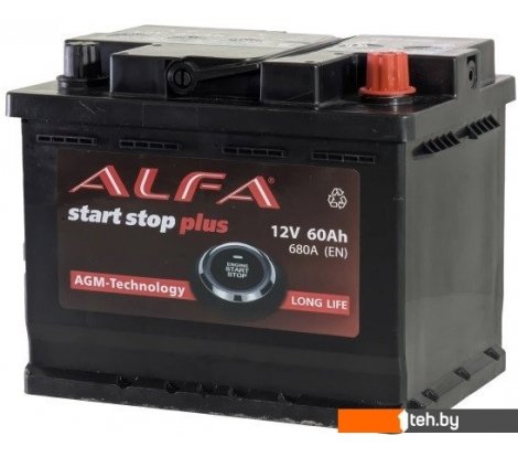  - Автомобильные аккумуляторы ALFA AGM R+ (60 А·ч) - AGM R+ (60 А·ч)