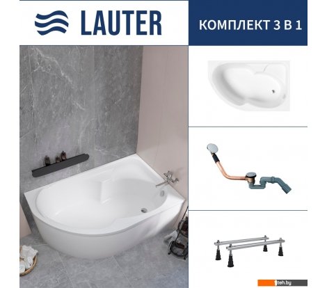  - Ванны Lauter Geneva 170x105 2103170R (с ножками и сифоном 21Y11020 хром) - Geneva 170x105 2103170R (с ножками и сифоном 21Y11020 хром)