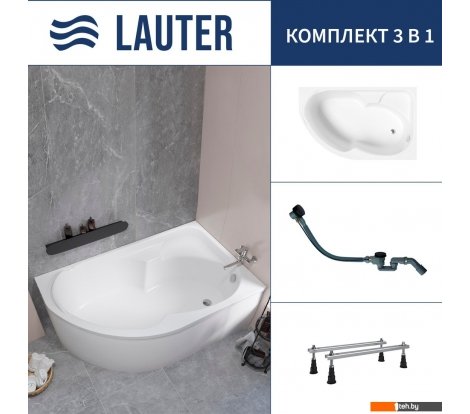  - Ванны Lauter Geneva 170x105 2103170R (с ножками и сифоном 21Y32001 матовый черный) - Geneva 170x105 2103170R (с ножками и сифоном 21Y32001 матовый черный)