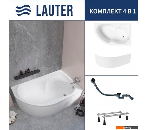  - Ванны Lauter Geneva 170x105 2103170R (с ножками, лицевым экраном и сифоном 21Y32001 матовый черный) - Geneva 170x105 2103170R (с ножками, лицевым экраном и сифоном 21Y32001 матовый черный)