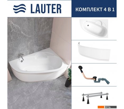  - Ванны Lauter Valencia 150x100 2102150R (с ножками, лицевым экраном и сифоном 21Y11021 матовый черный) - Valencia 150x100 2102150R (с ножками, лицевым экраном и сифоном 21Y11021 матовый черный)