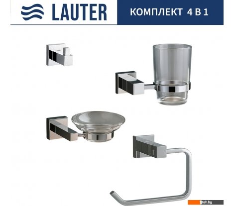  - Аксессуары для ванной и туалета Lauter 21SH6061 + 21SH6051 + 21SH6091 + 21SH6071 (Chrome, 4 предмета) - 21SH6061 + 21SH6051 + 21SH6091 + 21SH6071 (Chrome, 4 предмета)