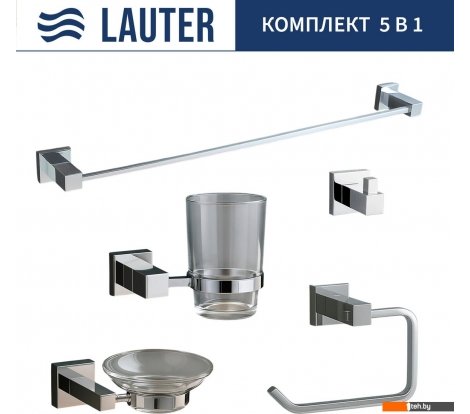  - Аксессуары для ванной и туалета Lauter 21SH6061 + 21SH6051 + 21SH6091 + 21SH6071 + 21SH6011 (Chrome, 5 предметов) - 21SH6061 + 21SH6051 + 21SH6091 + 21SH6071 + 21SH6011 (Chrome, 5 предметов)