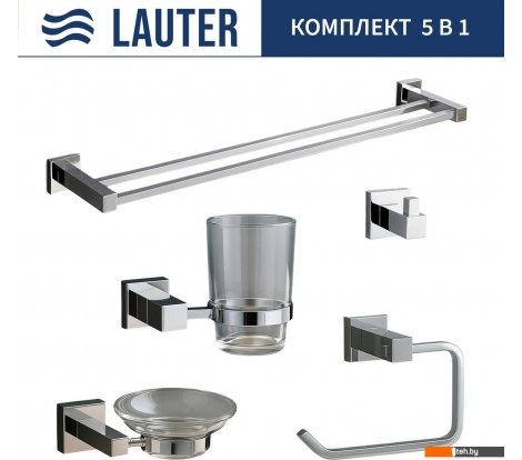  - Аксессуары для ванной и туалета Lauter 21SH6061 + 21SH6051 + 21SH6091 + 21SH6071 + 21SH6021 (Chrome, 5 предметов) - 21SH6061 + 21SH6051 + 21SH6091 + 21SH6071 + 21SH6021 (Chrome, 5 предметов)