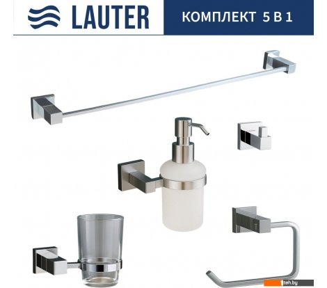  - Аксессуары для ванной и туалета Lauter 21SH6061 + 21SH6171 + 21SH6091 + 21SH6071 + 21SH6011 (Chrome, 5 предметов) - 21SH6061 + 21SH6171 + 21SH6091 + 21SH6071 + 21SH6011 (Chrome, 5 предметов)