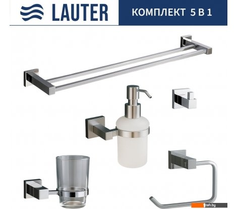  - Аксессуары для ванной и туалета Lauter 21SH6061 + 21SH6171 + 21SH6091 + 21SH6071 + 21SH6021 (Chrome, 5 предметов) - 21SH6061 + 21SH6171 + 21SH6091 + 21SH6071 + 21SH6021 (Chrome, 5 предметов)