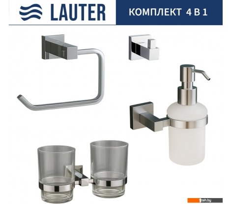  - Аксессуары для ванной и туалета Lauter 21SH6081 + 21SH6171 + 21SH6091 + 21SH6071 (Chrome, 4 предмета) - 21SH6081 + 21SH6171 + 21SH6091 + 21SH6071 (Chrome, 4 предмета)