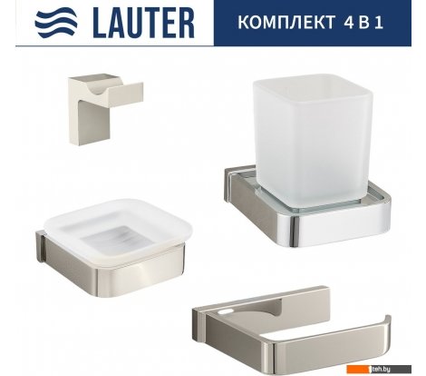  - Аксессуары для ванной и туалета Lauter 21SH7061 + 21SH7051 + 21SH7091 + 21SH7101 (Chrome, 4 предмета) - 21SH7061 + 21SH7051 + 21SH7091 + 21SH7101 (Chrome, 4 предмета)