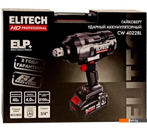  - Шуруповерты, гайковерты, электроотвертки ELITECH CW 4022BL HD E2201.073.01 (с 1-им АКБ, кейс) - CW 4022BL HD E2201.073.01 (с 1-им АКБ, кейс)