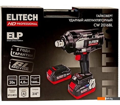  - Шуруповерты, гайковерты, электроотвертки ELITECH CW 2016BL HD E2201.075.02 (с 2-мя АКБ, кейс) - CW 2016BL HD E2201.075.02 (с 2-мя АКБ, кейс)