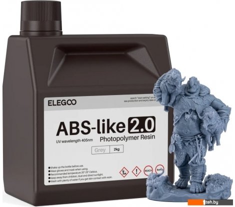 - Расходные материалы и аксессуары для 3D-печати Elegoo ABSlike V2.0 2кг (серый) - ABSlike V2.0 2кг (серый)