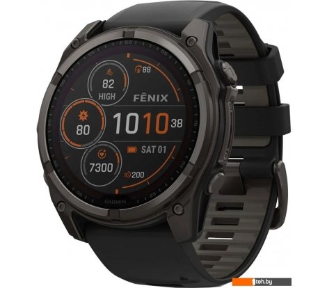  - Умные часы и браслеты Garmin Fenix 8 Solar, Sapphire 51мм (титановый угольно-серый с DLC-покрытием и черным ремешком) - Fenix 8 Solar, Sapphire 51мм (титановый угольно-серый с DLC-покрытием и черным ремешком)