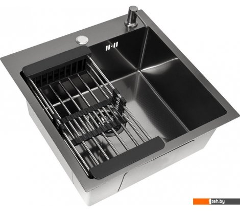  - Кухонные мойки Basic CL DS Decor 50x50 (черный, коландер, дозатор) - CL DS Decor 50x50 (черный, коландер, дозатор)