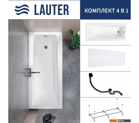  - Ванны Lauter Versailles 150x75 21070050 (с каркасом, лицевым экраном и сифоном 21Y31001 матовый черный) - Versailles 150x75 21070050 (с каркасом, лицевым экраном и сифоном 21Y31001 матовый черный)