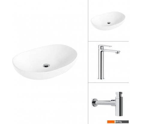  - Умывальники Lauter 21502 + Moon 21СK81691C с сифоном 21635CH (хром) - 21502 + Moon 21СK81691C с сифоном 21635CH (хром)