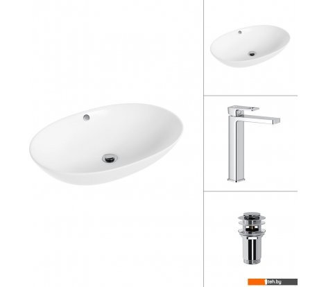  - Умывальники Lauter 21709 + Cascade 21СК0655C с донным клапаном 21190CH (хром) - 21709 + Cascade 21СК0655C с донным клапаном 21190CH (хром)