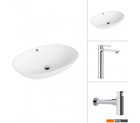  - Умывальники Lauter 21709 + Moon 21СK81691C с сифоном 21635CH (хром) - 21709 + Moon 21СK81691C с сифоном 21635CH (хром)