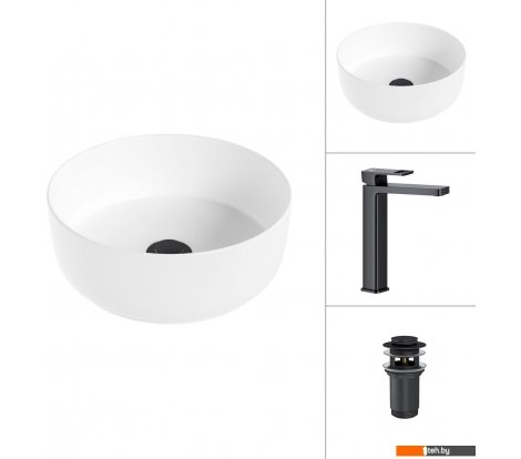  - Умывальники Lauter 21499-31 + Cascade 21СК0655BS с донным клапаном 21190B (черный матовый) - 21499-31 + Cascade 21СК0655BS с донным клапаном 21190B (черный матовый)