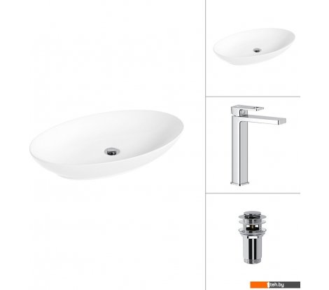 - Умывальники Lauter 21571 + Cascade 21СК0655C с донным клапаном 21190CH (хром) - 21571 + Cascade 21СК0655C с донным клапаном 21190CH (хром)