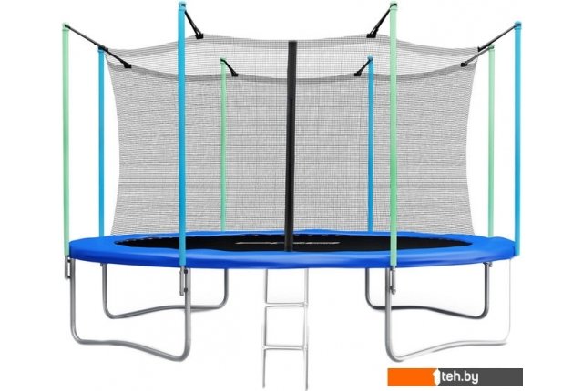 Батуты Atlas Sport 374 см - 12 ft (с лестницей, внутренняя сетка, синий) Батуты Atlas Sport 374 см - 12 ft (с лестницей, внутренняя сетка, синий)
