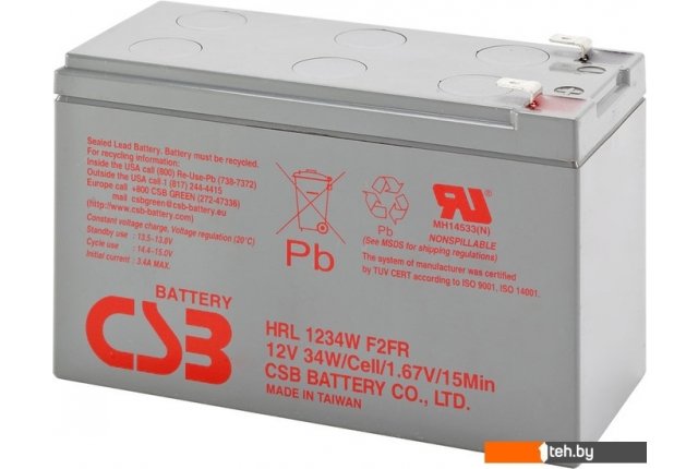 Аккумуляторы для ИБП CSB HRL1234W F2 (12В/9 А·ч) Аккумуляторы для ИБП CSB HRL1234W F2 (12В/9 А·ч)