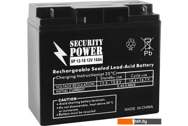 Аккумуляторы для ИБП Security Power SP 12-18 (12В/18 А·ч) Аккумуляторы для ИБП Security Power SP 12-18 (12В/18 А·ч)