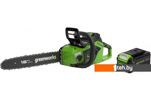 Цепные электро- и бензопилы Greenworks GD40CS18K2 2005807UA (с 1-им АКБ 2 Ач) Цепные электро- и бензопилы Greenworks GD40CS18K2 2005807UA (с 1-им АКБ 2 Ач)