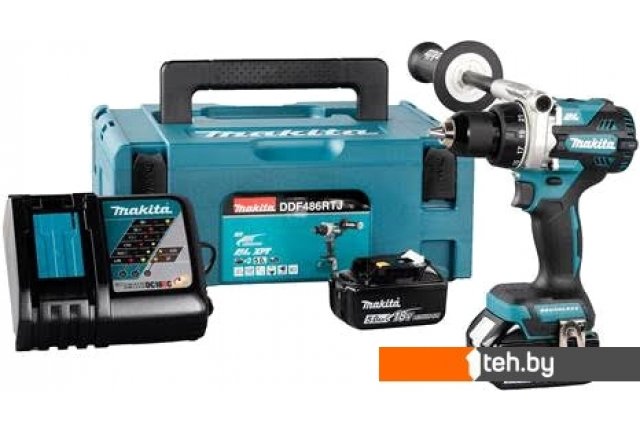 Шуруповерты, гайковерты, электроотвертки Makita DDF486RTJ (с 2-мя АКБ, кейс) Шуруповерты, гайковерты, электроотвертки Makita DDF486RTJ (с 2-мя АКБ, кейс)