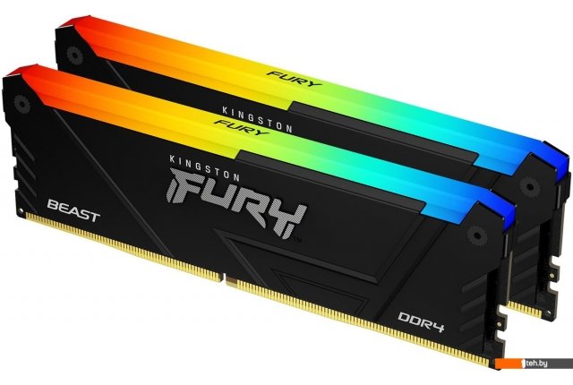 Оперативная память Kingston FURY Beast RGB 2x16ГБ DDR4 3200МГц KF432C16BB12AK2/32 Оперативная память Kingston FURY Beast RGB 2x16ГБ DDR4 3200МГц KF432C16BB12AK2/32