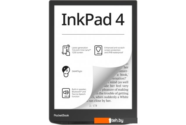 Электронные книги PocketBook 743G InkPad 4 (черный/серебристый) Электронные книги PocketBook 743G InkPad 4 (черный/серебристый)