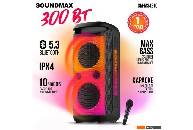 Беспроводные и портативные колонки Soundmax SM-MS4210 Беспроводные и портативные колонки Soundmax SM-MS4210