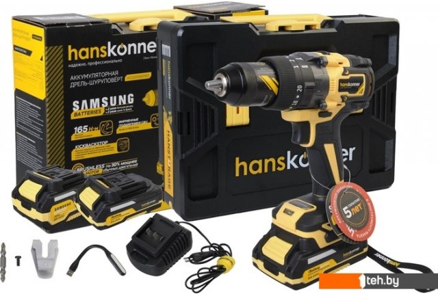 Шуруповерты, гайковерты, электроотвертки Hanskonner HCD20165PRO (с 2-мя АКБ, кейс) Шуруповерты, гайковерты, электроотвертки Hanskonner HCD20165PRO (с 2-мя АКБ, кейс)