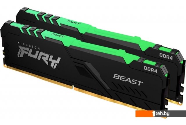 Оперативная память Kingston FURY Beast RGB 2x8ГБ DDR4 3200МГц KF432C16BB2AK2/16 Оперативная память Kingston FURY Beast RGB 2x8ГБ DDR4 3200МГц KF432C16BB2AK2/16