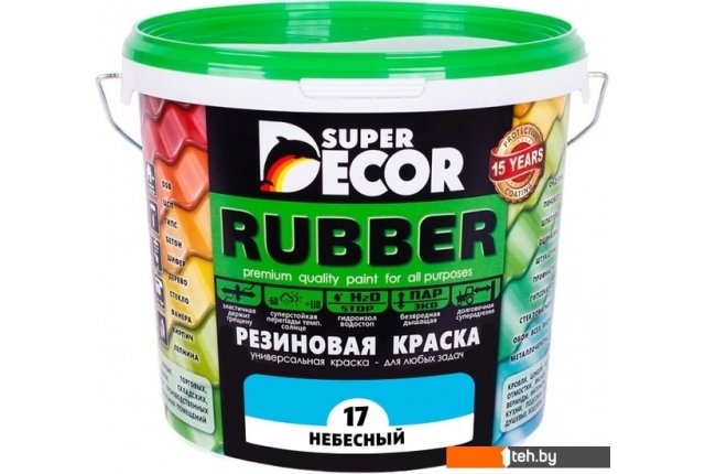 Краски и эмали Super Decor Rubber 6 кг (№17 небесный) Краски и эмали Super Decor Rubber 6 кг (№17 небесный)