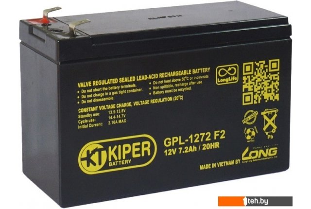 Аккумуляторы для ИБП Kiper GPL-1272 F2 (12В/7.2 А·ч) Аккумуляторы для ИБП Kiper GPL-1272 F2 (12В/7.2 А·ч)