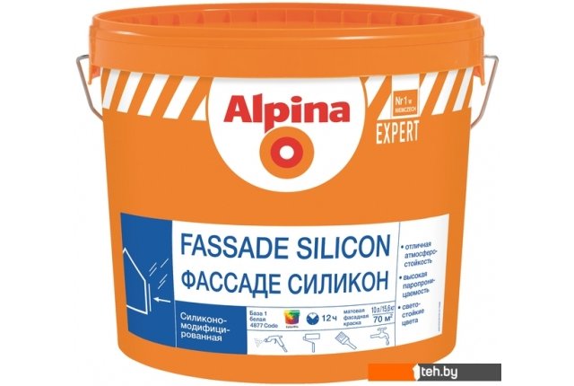 Краски и эмали Alpina Expert Fassade Silicon База 1 (10 л) Краски и эмали Alpina Expert Fassade Silicon База 1 (10 л)