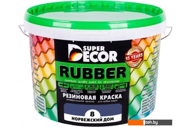 Краски и эмали Super Decor Rubber 3 кг (№08 норвежский дом)