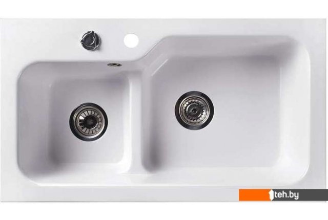 Кухонные мойки Belux SG-REC-DUO 8045 (белый кварц) Кухонные мойки Belux SG-REC-DUO 8045 (белый кварц)