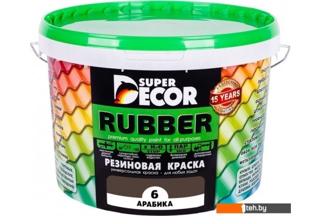 Краски и эмали Super Decor Rubber 6 кг (№06 арабика) Краски и эмали Super Decor Rubber 6 кг (№06 арабика)