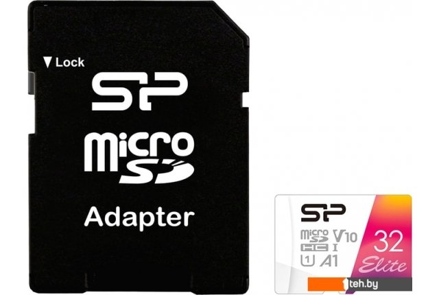 Карты памяти Silicon-Power Elite microSDHC SP032GBSTHBV1V20SP 32GB (с адаптером) Карты памяти Silicon-Power Elite microSDHC SP032GBSTHBV1V20SP 32GB (с адаптером)
