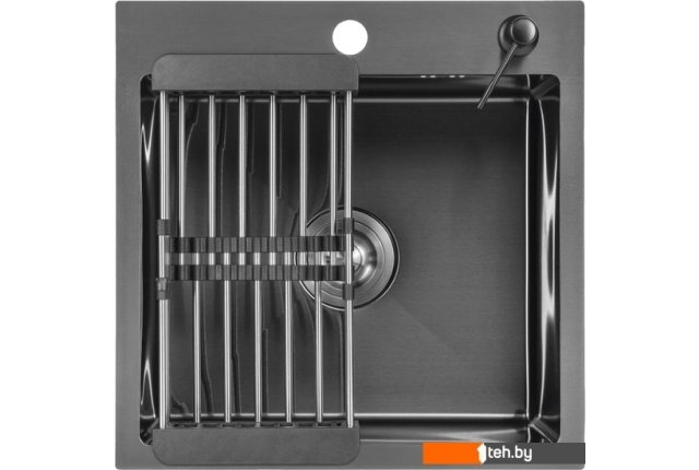 Кухонные мойки Saniteco 4848 Nano (с сифоном, дозатором и коландером) Кухонные мойки Saniteco 4848 Nano (с сифоном, дозатором и коландером)