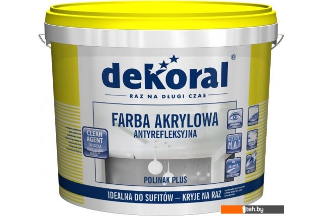 Краски и эмали Dekoral Polinak Plus Глубокоматовый 10 л (белый) Краски и эмали Dekoral Polinak Plus Глубокоматовый 10 л (белый)