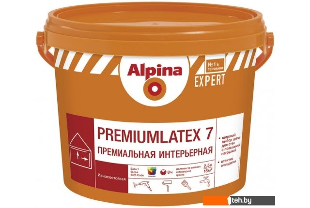 Краски и эмали Alpina Expert Premiumlatex 7 (База 1, 10 л) Краски и эмали Alpina Expert Premiumlatex 7 (База 1, 10 л)
