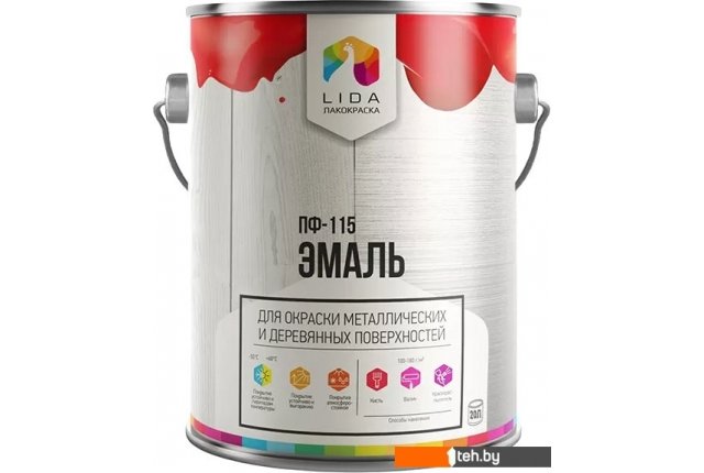 Краски и эмали LIDA Optima ПФ-115 20 кг (серый) Краски и эмали LIDA Optima ПФ-115 20 кг (серый)