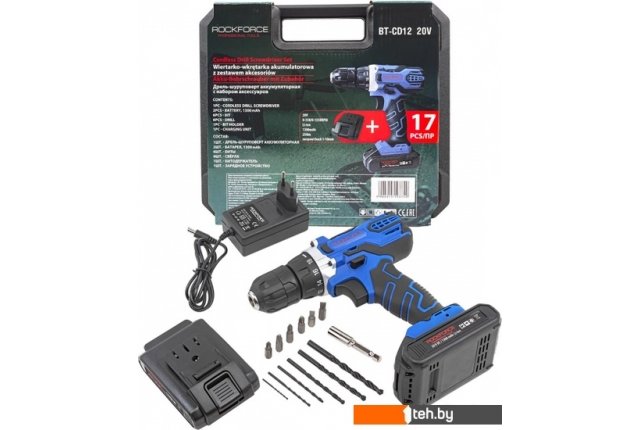 Шуруповерты, гайковерты, электроотвертки RockForce RF-BT-CD12 20V (с 2-мя АКБ, кейс) Шуруповерты, гайковерты, электроотвертки RockForce RF-BT-CD12 20V (с 2-мя АКБ, кейс)
