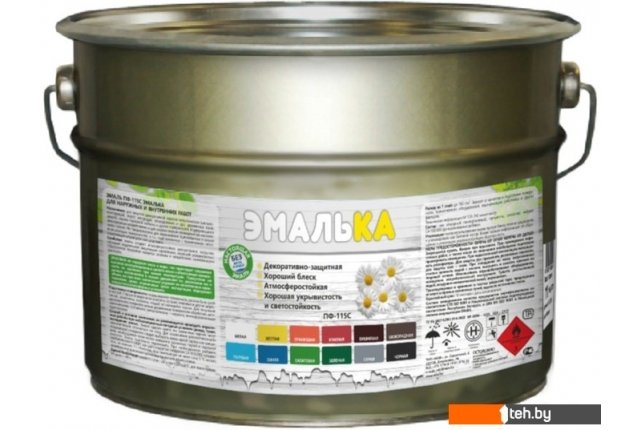 Краски и эмали Эмалька ПФ-115 С 10 л (желтый) Краски и эмали Эмалька ПФ-115 С 10 л (желтый)