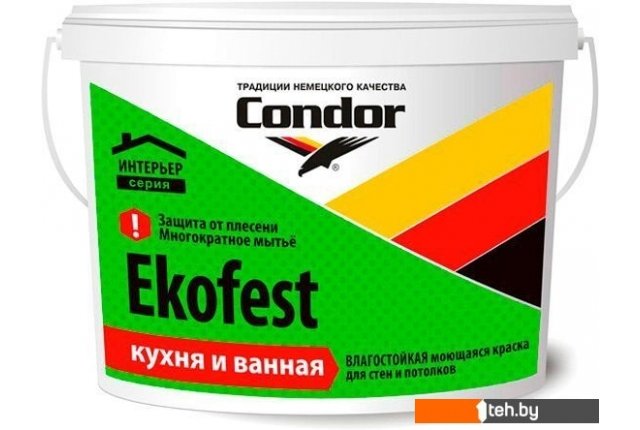Краски и эмали Condor Ekofest база A 15 кг (белый) Краски и эмали Condor Ekofest база A 15 кг (белый)